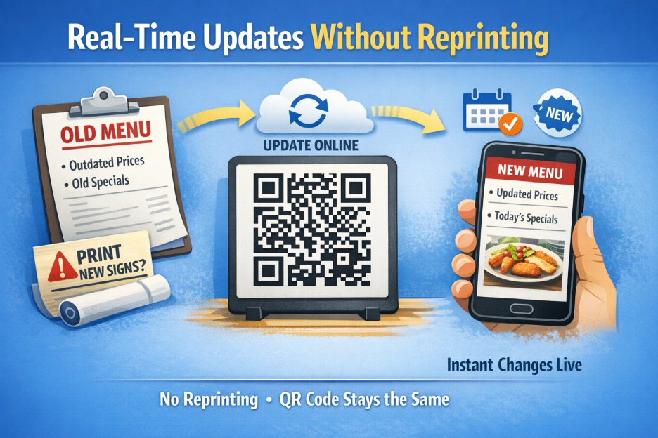 Real time update of QR code